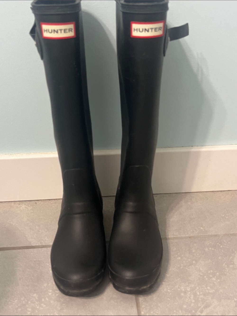 Hunter Tall Matte Black Women's Rain Boots
